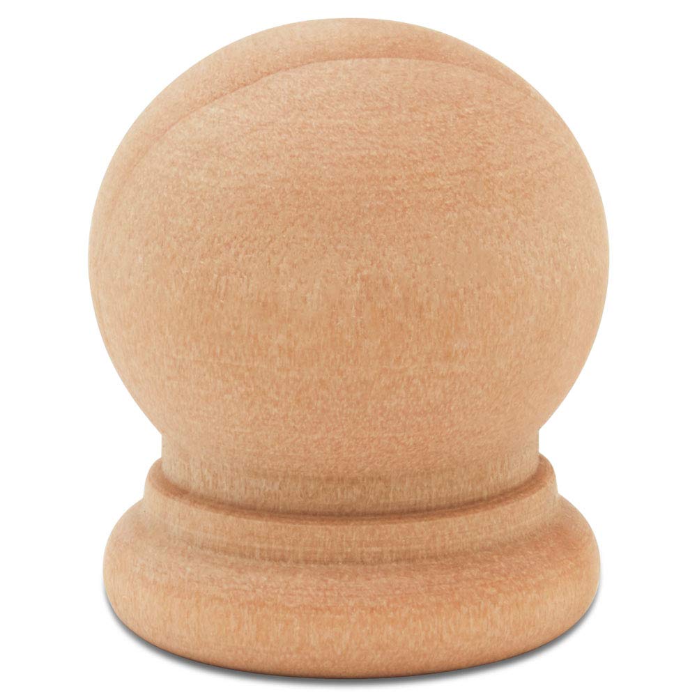 Wood Finials, 3/4 Inch Tall with 1/4 Inch Hole, Unfinished Wood Finials for 1/4 Inch Dowel Rods, Wood Dowel Caps for Crafts and DIY, Pack of 24 by - WoodArtSupply