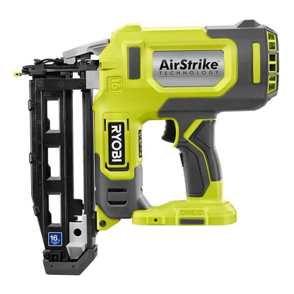 RYOBI ONE+ 18V 16-Gauge Cordless AirStrike Finish Nailer (Tool Only), P326, Green - WoodArtSupply