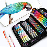 Shuttle Art Gel Pens, 130 Colors Gel Pen with 1 Coloring Book in Travel Case for Adults Coloring Books Drawing Crafts Scrapbooking Journaling Shuttle Art
