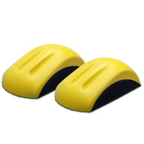 Yakamoz 2Pcs Hand Sanding Blocks, 5 Inch Hook Loop Sanding Block Foam Hand Sander Backing Pads for 5 Inch Hook and Loop Sanding Discs Sandpapers YAKAMOZ