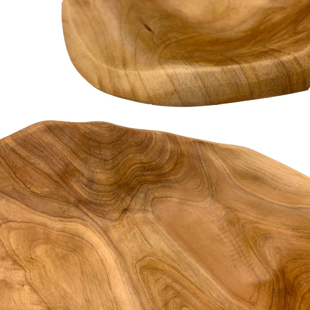 OUEEGER Wood Salad Bowl(10"-12"), Handmade Natural Root Wooden Bowl, Wood Crafts Bowl Serving for Fruit, Snack, Food OUEEGER