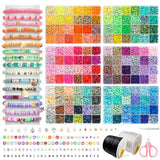 FUNZBO Clay Bead Bracelet Kit - 0.8mm|120M Bracelet String, 15000pcs|144 Colors Clay Beads, Bracelet Making Kit, Friendship Bracelet Kit with Letter FUNZBO
