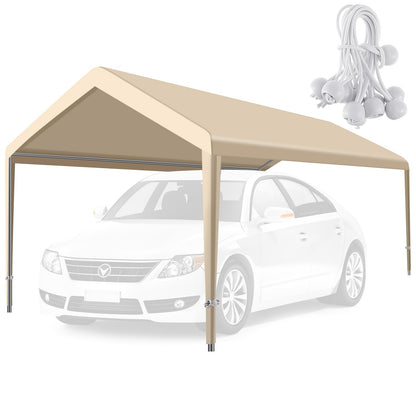 Windyun 10' x 20' Canopy 800d Oxford Cloth Carport with 12 Pcs Ball Bungees Replacement Cover Waterproof UV Protected Portable Car Cover Tent for - WoodArtSupply