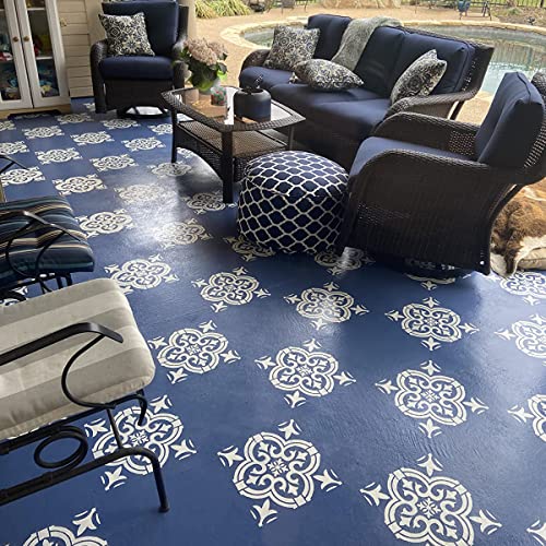 HELLATHUND 6pcs Reusable Tile Stencils 8x8 Inch, Mandala Stencils Painting, Stencils for Painting Floors, Wall Stencils for Painting HELLATHUND