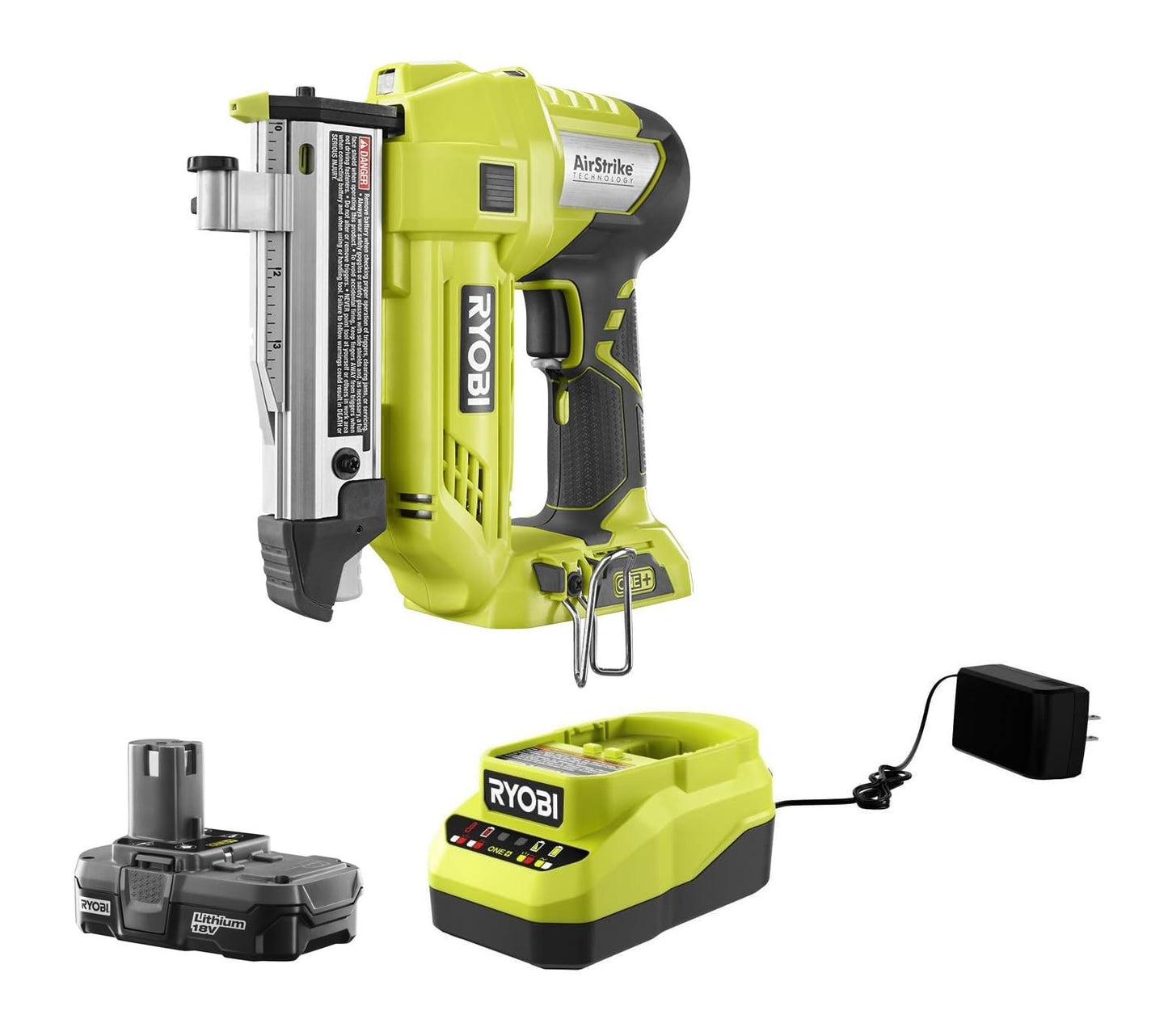 Ryobi 18-Volt Air Strike 23 Gauge 1-3/8" Cordless Headless Pin Nailer P318, Battery and Charger Combo Kit (Bulk Packaged) - WoodArtSupply