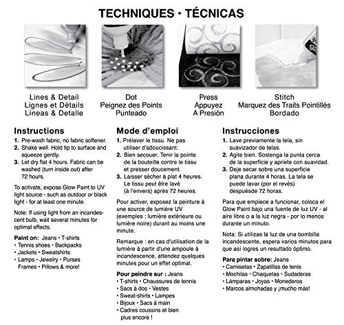 TULIP 17581 Dimensional Metallic Fabric Paint, 6-Pack (Glow) TULIP