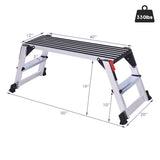 Giantex Aluminum Platform Non-Slip Folding Work Bench Drywall Stool Ladder 330lbs Capacity Giantex