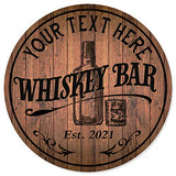 Personalized Whiskey Bar Sign 10" 14" 18" Round Wood Sign Bourbon Bar Accessories Bar Decor Gift B3-00140051001 Chico Creek Signs