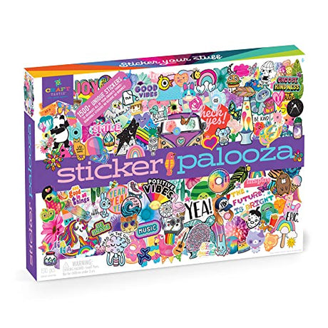 Craft-tastic — Sticker Palooza — 1500+ Cute & Trendy Stickers for Kids and Teens — Decorate Notebooks, Phones, Laptops, and More! Craft-tastic