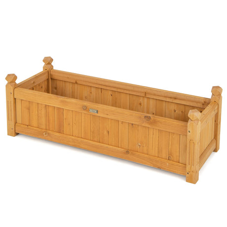 Giantex Raised Garden Bed, Wooden Planter w/Drainage Holes, Rectangular Plant Box for Vegetables Flowers Herbs Fruit Growing, Raised Container for Giantex