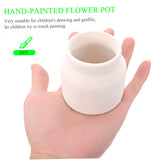 FUNOMOCYA 2pcs Flowerpot Hand Paint Mini Flower Pots Small Planter Unfinished Flower Pot Ceramic Pot Decorative Flower Pot Decorative Planter Floral FUNOMOCYA