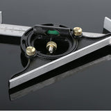 Square Angle Ruler,3Pcs/Set 300mm Stainless Steel t Square Ruler Adjustable Sliding Combination Square Square Ruler & Protractor Level Measure Terizger