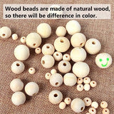 300pcs 10MM Wood Beads Natural Unfinished Round Wooden Loose Beads Wood Spacer Beads for Craft Making Decorations and DIY Crafts(10MM) pojah