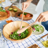 HANSGO Long Handle Wooden Cooking Mixing Oval Spoons, 6PCS 12 Inch Long Wooden Spoons Wooden Tasting Spoons Large Cooking Spoons HANSGO