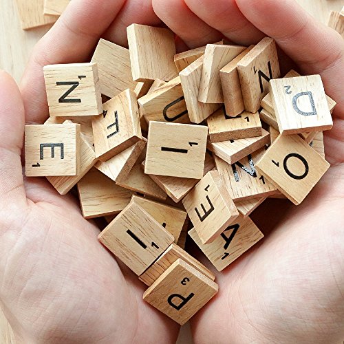 QMET 500 Wood Letter Tiles,Scrabble Letters for Crafts - DIY Wood Gift Decoration - Making Alphabet Coasters and Scrabble Crossword Game - WoodArtSupply