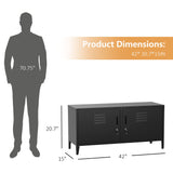 JAHRSTIM Metal Garage Storage Cabinet, Adjustable Shelves & Locking Doors - Garage Cabinets for TV Clothes Shoes Tool Storage and Ammo Locker - Black JAHRSTIM