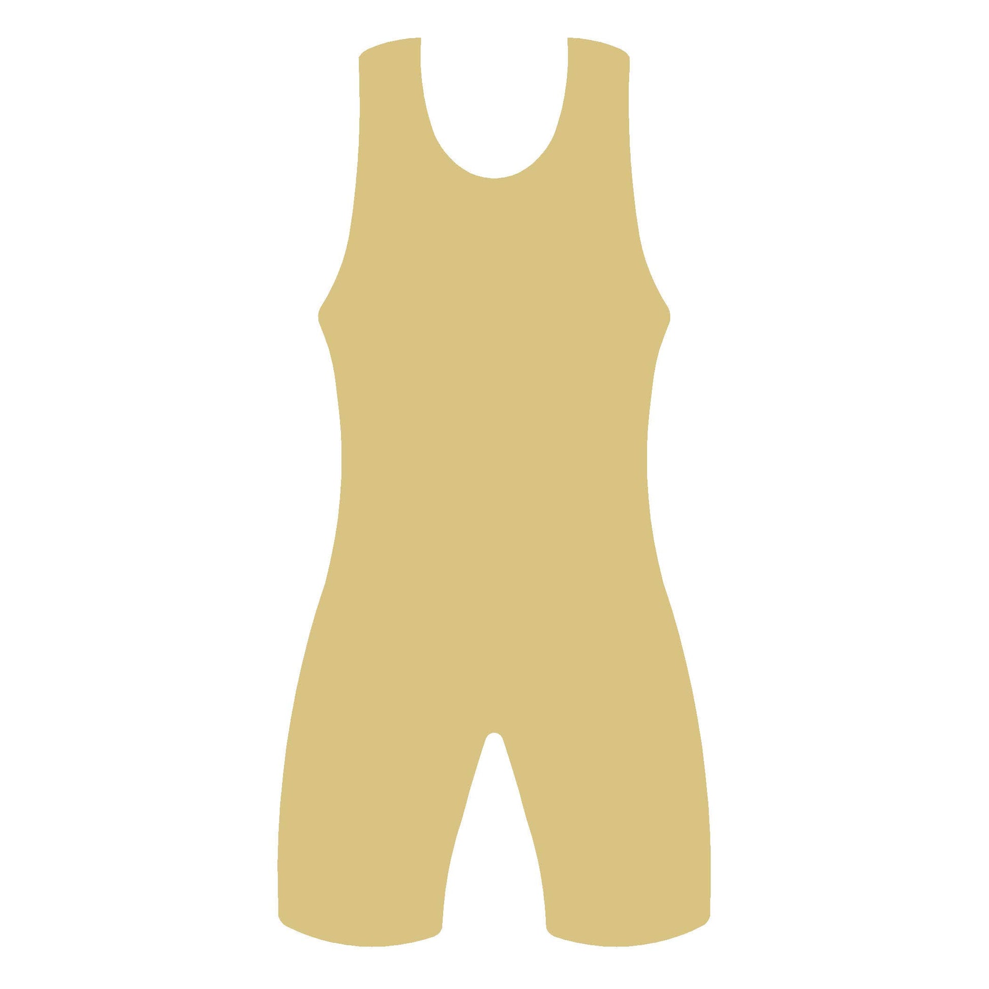 Wrestling Singlet Cutout Unfinished Wood Sports Cut Out Kids Room/Birthday Party Door Hanger MDF Shape Canvas Style 1 (24") - WoodArtSupply