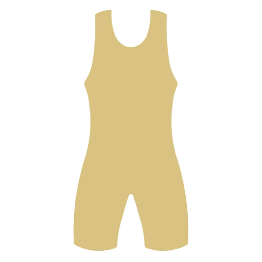 Wrestling Singlet Cutout Unfinished Wood Sports Cut Out Kids Room/Birthday Party Door Hanger MDF Shape Canvas Style 1 (24") - WoodArtSupply