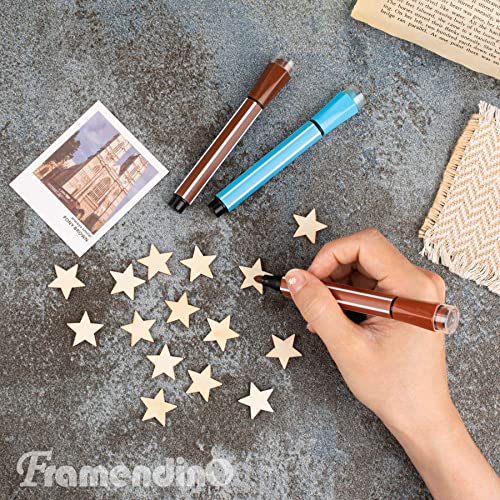 Framendino, 500 Pack 20mm Unfinished Wood Star Pieces Blank for Wedding Party DIY Crafts - WoodArtSupply