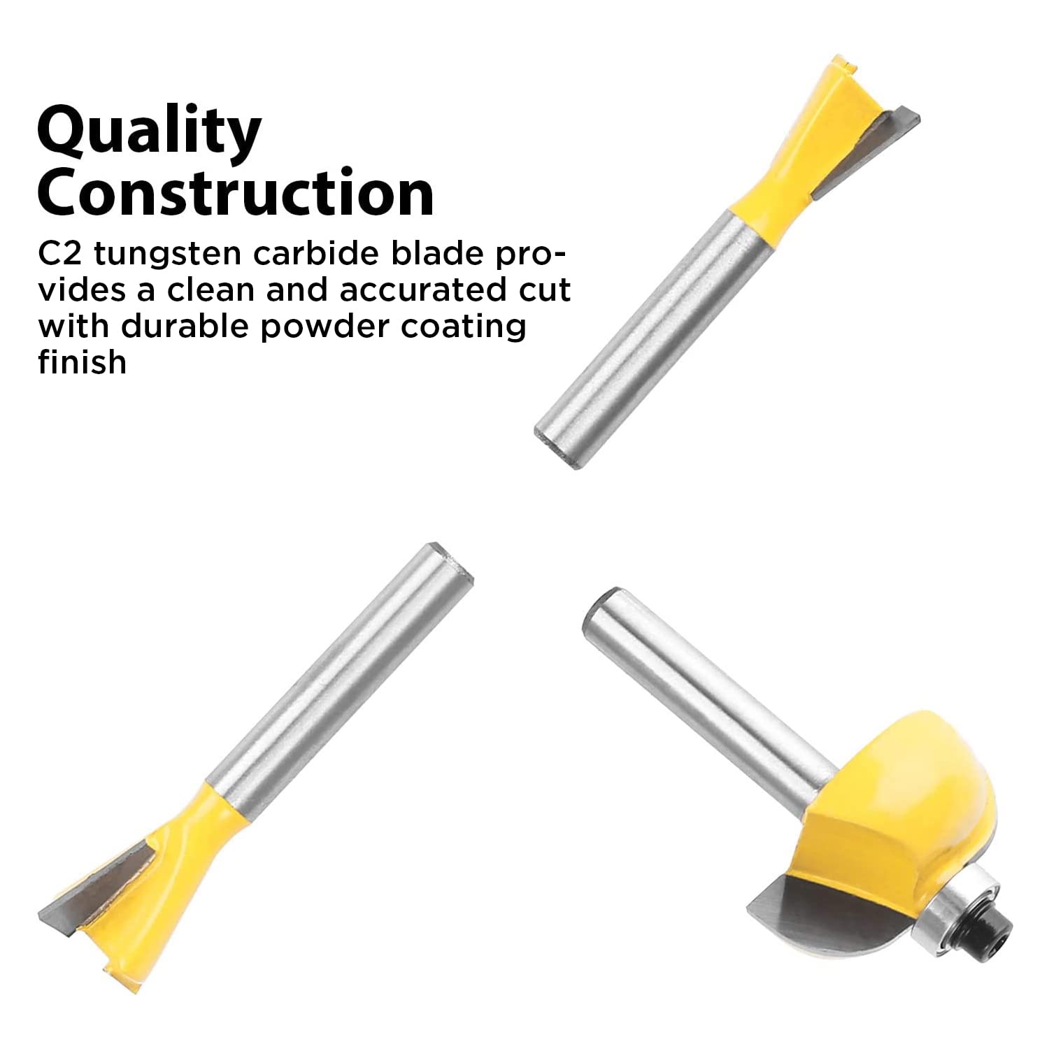 KOWOOD Router Bits Sets of 35B Pieces 1/4 Inch T Shape Wood Milling Cutter KOWOOD