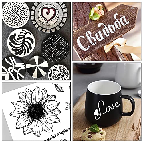 White Paint Pen, 8 Pack 0.7mm Acrylic Paint Pens Acrylic Markers 6 White 2 Black Paint Pens for Rock Painting Wood Canvas Glass Metallic Ceramic Tire SUPKIZ