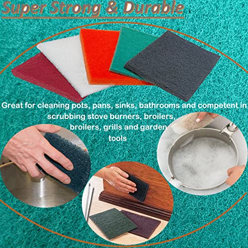 Tonmp 15 Pack 6 x 9 Inch Hand Pads Coarse Medium Fine Superfine 5 Different Specifications Assortment General Purpose Scouring Pad Ideal for Garden Tonmp