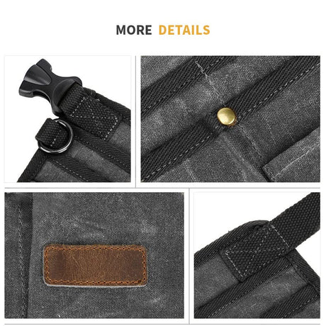 Tool Belt Pouches for Men Utility Belt Electrician Tool Bag Canvas Gardening Waist Tool Pouch with 13 Pockets for Men Women Carpenters Electricians FASHIXD
