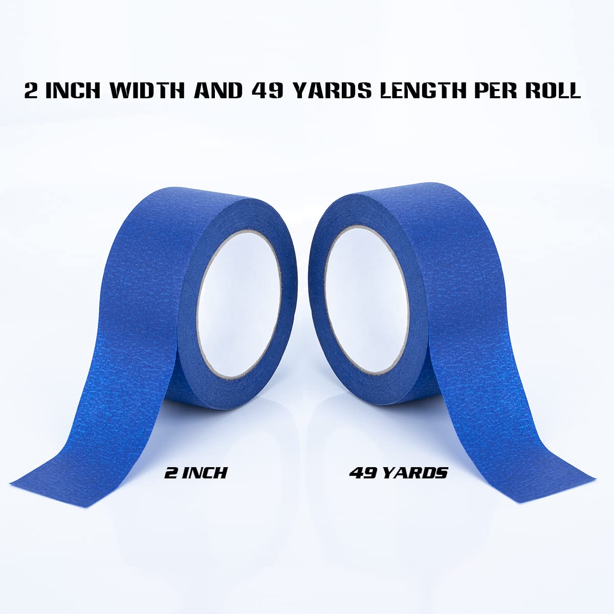 XUXU Blue Painters Tape, 2 Inch Blue Painters Masking Tape Bulk for Multi-Surface, Produce Sharp Lines, Residue-Free 196 Yards Total Blue Tape Set of XUXU