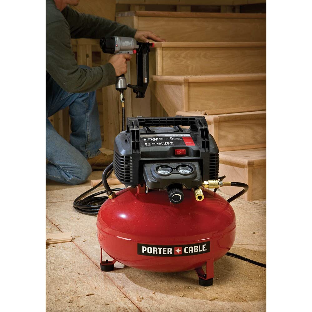 PORTER-CABLE Air Compressor, 6-Gallon, Pancake, Oil-Free (C2002-ECOM) - WoodArtSupply