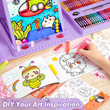 Soucolor Art Supplies, 283 Pieces Drawing Set Art Kits with Trifold Easel, 2 Drawing Pads, 1 Coloring Book, Crayons, Pastels, Arts and Crafts Gifts Soucolor