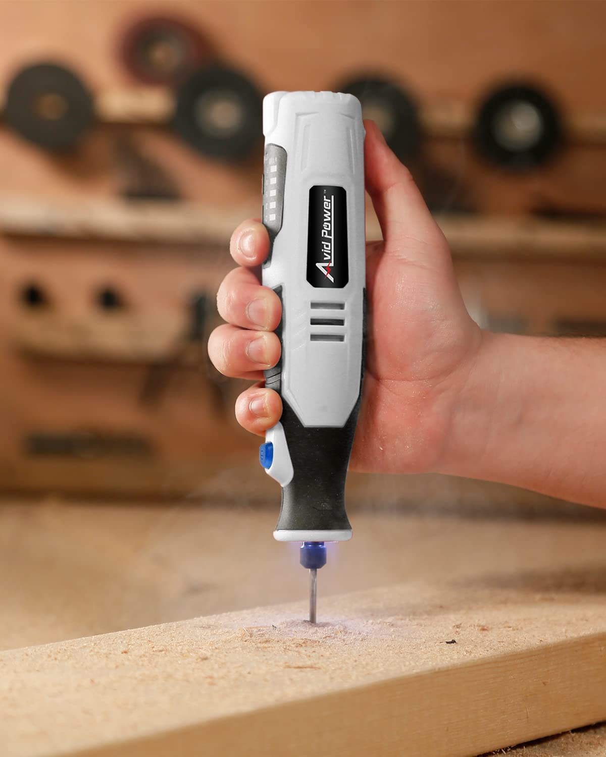 AVID POWER Cordless Rotary Tool 2.0 Ah 8V Rechargeable Rotary Tool, 4 Front LED Lights, 5 Speeds, 60 Pcs Rotary Tool Accessories with Bag for AVID POWER