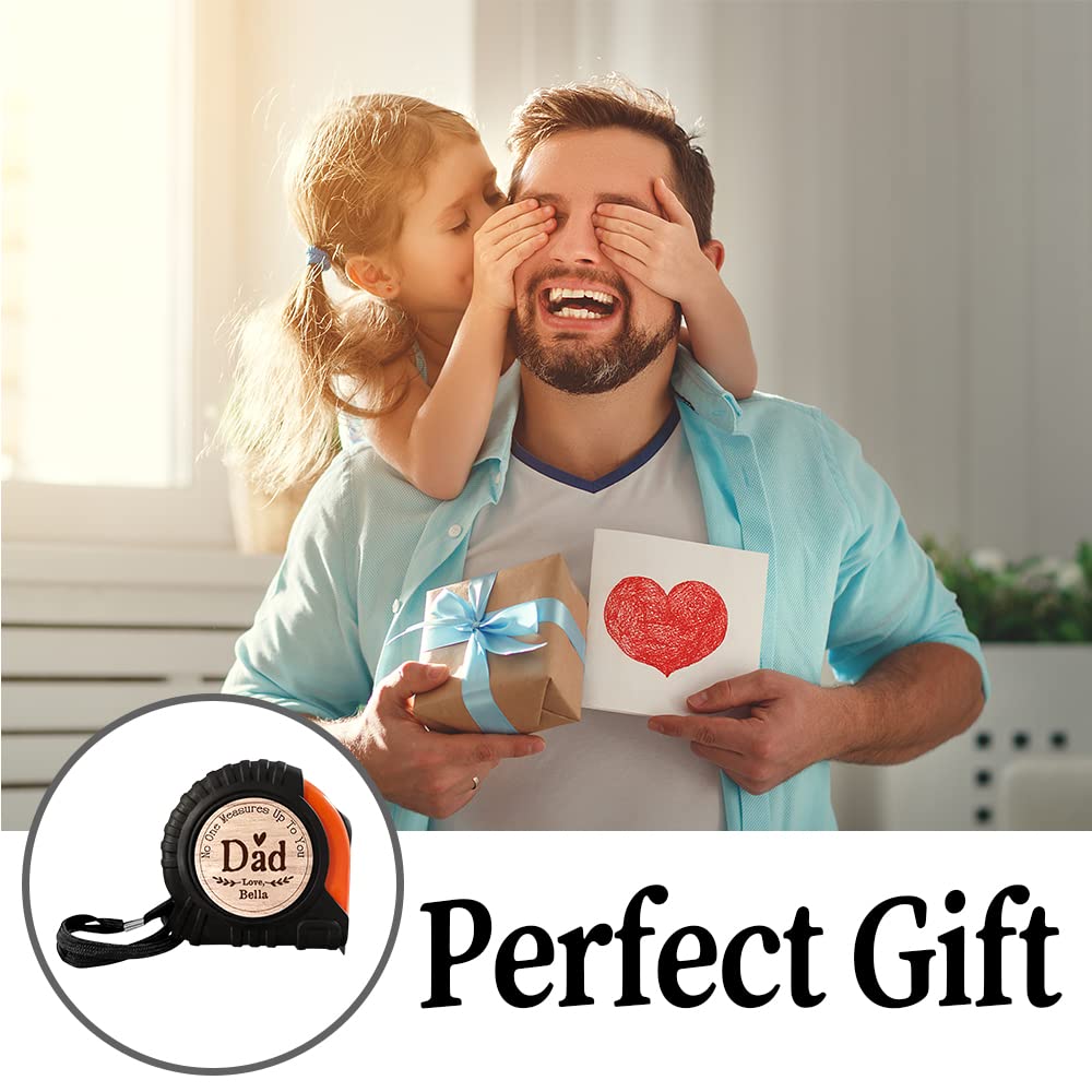 ALICESER Personalized Tape Measure for Dad, Customized Engraved Measuring Tape, Fathers Day Retractable Tape Measure Tool Gifts for Dad, No One ALICESER