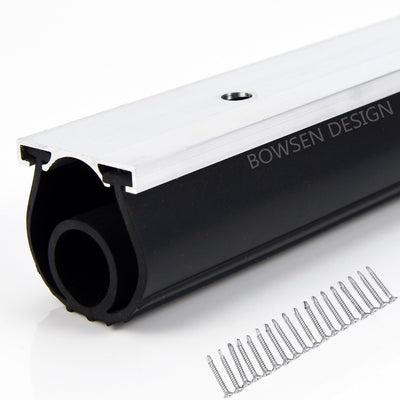 BOWSEN Heavy-Duty U+O Ring Universal Garage Door Bottom Seals Weatherstrip Rubber with Aluminum Track Retainer Kit, Black (16 FT, 1-1/4" Width)
