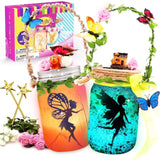 Alritz Fairy Lantern Craft Kit - Gift for Kids Girls - Remote Control Mason Jar Night Light - DIY Garden Halloween Decorations Art Project, Creative Alritz