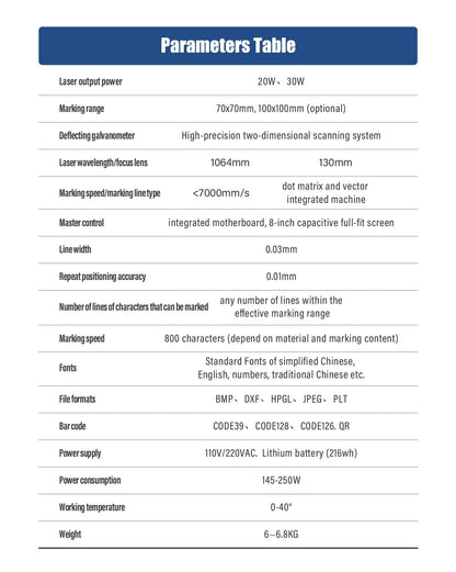 WTTTOOLS Fiber Laser Engraver 30W Fiber Laser Marking Machine MAX Handheld Laser Engraving Machine Portable Laser Marker with 100 x 100mm Lens Fiber