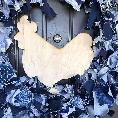 Unfinished Wooden Farm Animal Silhouette DIY Kit for Easy Painting for Wreath, Sign, Home Decor, Wall Art (Chicken) AVTRBoutique