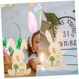 KOMBIUDA 6pcs Rabbit Shaped Wood Chips Graffiti Wooden Slices Wood Cutouts Easter Unfinished Wood Easter Bunny Cutouts unpainted Easter Cutouts Wood KOMBIUDA