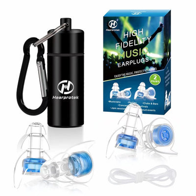 Hearprotek High Fidelity Concert Ear Plugs, Noise Reduction Music Earplugs, Hearing Protection for Musicians, Festival, DJ’s, Nightclub, Concerts,