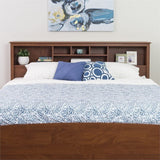 Bowery Hill Country Style King Size Wood Bookcase Bed Headboard and Cabinet Storage in Cherry Bowery Hill