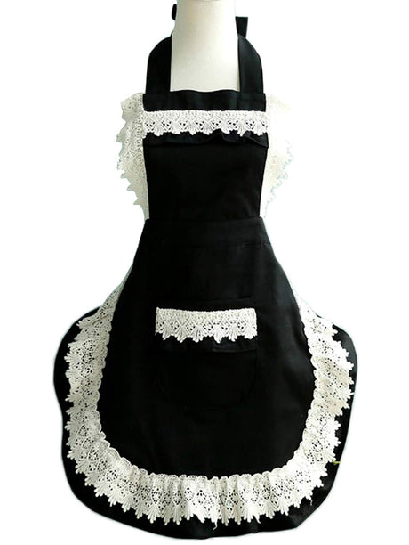 Hyzrz Lovely Home Work Adjustable Apron Shop Cake Kitchen Cooking Aprons for Women Girls with Pocket for Gift,Black Hyzrz