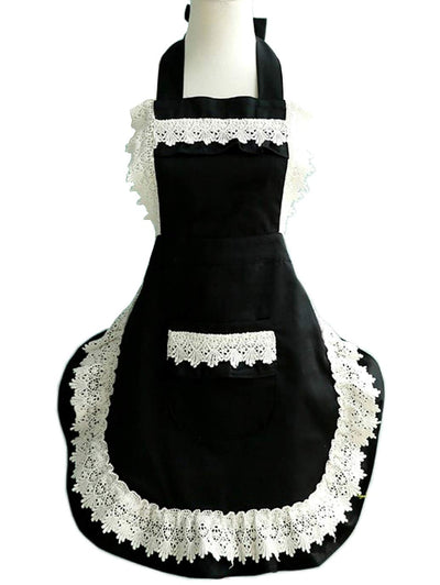 Hyzrz Lovely Home Work Adjustable Apron Shop Cake Kitchen Cooking Aprons for Women Girls with Pocket for Gift,Black