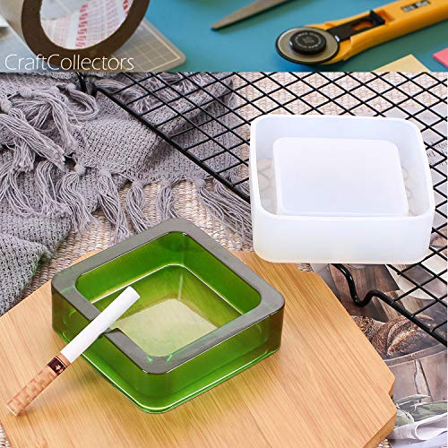 𝐂𝐫𝐚𝐟𝐭𝐂𝐨𝐥𝐥𝐞𝐜𝐭𝐨𝐫𝐬 𝐀𝐬𝐡𝐭𝐫𝐚𝐲 𝐌𝐨𝐥𝐝𝐬 for Resin Casting Resin Mold Epoxy Resin Molds Silicone Ashtray Mold Ash Tray Mold - 2PCS Round Square Shaped Craft - WoodArtSupply