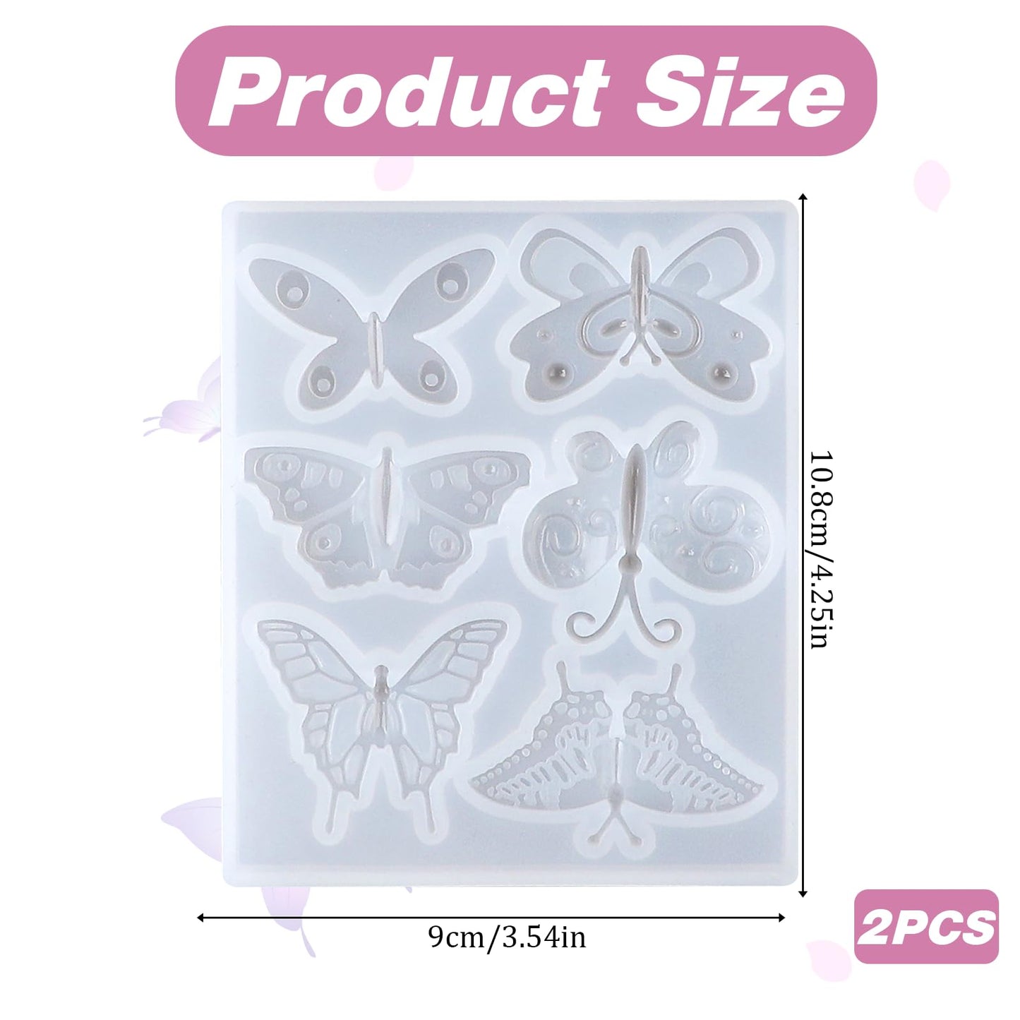 2 Pack Butterfly Epoxy Resin Mold Butterfly Silicone Mold Butterfly Resin Mold 6 Styles Butterfly Jewelry Pendant Mold for Keychain Earring Necklace - WoodArtSupply