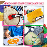 TRANSON Acrylic Paint Set 24-color with 12 Paint Brushes and Palette Non-toxic for Canvas Craft Rock Art Painting TRANSON