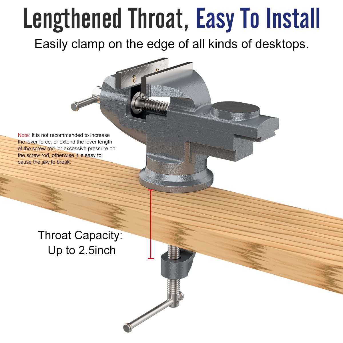 Housolution Universal Table Vise 3 Inch, 360°Swivel Base Bench Clamp Home Vise Clamp-On Vise Repair Tool Portable Work Bench Vise for Woodworking, Housolution