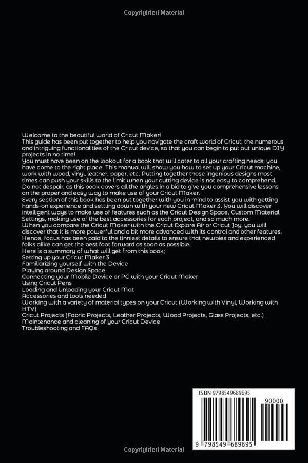 Cricut Maker 3 for Beginners: A Manual to help you Master your Cricut Maker 3, Cricut Design Space, and Innovative DIY Projects (Cricut Mastery) WoodArtSupply