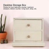 HERCHR Natural Wooden Desktop Organizer, Unfinished Wood Drawer Organizer with 2 Drawers Mini Storage Drawers for Office Desk Organizer, DIY Project HERCHR