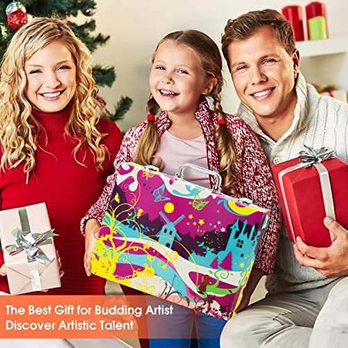 POPYOLA Art Supplies, 180 Piece Drawing Painting Art Kit with Clipboard and Coloring Papers, Gifts Art Set Case with Oil Pastels, Crayons, Colored POPYOLA