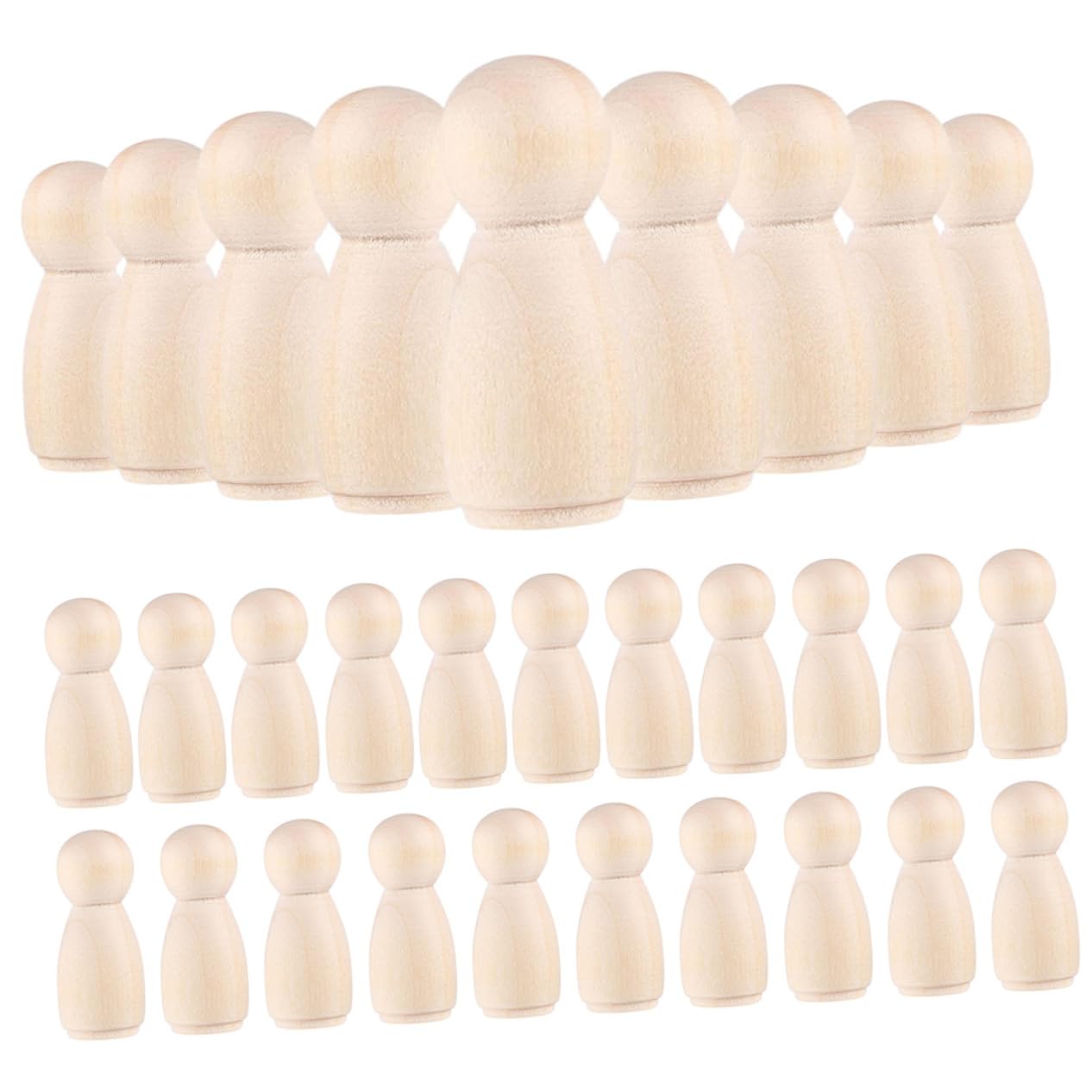 VILLFUL 30pcs Little Wooden Man Easter Peg Toys Dolls Peg People Wooden Peg Figures Art Crafts Peg Doll Unfinished Wooden Figure Kids Crafts Kids DIY VILLFUL