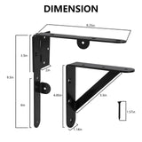 Mofeez Fence Gate Kit Iron Gate Hardware with Gate Latch for Wooden Fences, Shed Doors, Heavy Duty Anti Sag Gate Corner Brace Bracket MOFEEZ